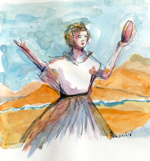 miriam dancing with tambourine after parting of sea